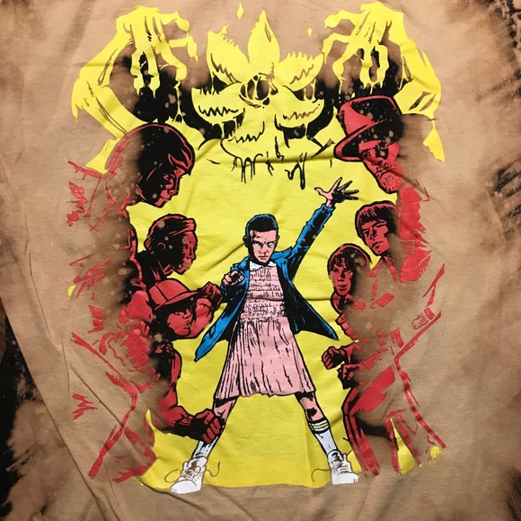Stranger Things Eleven Bleach Distress Art T Shirt - Picture 2 of 12